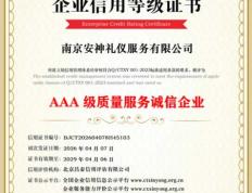 AAA级质量服务诚信企业